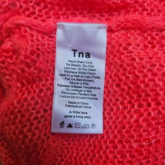 TNA Dayglo Pink Rose Utica Sweater Size S - Picture 4 of 5
